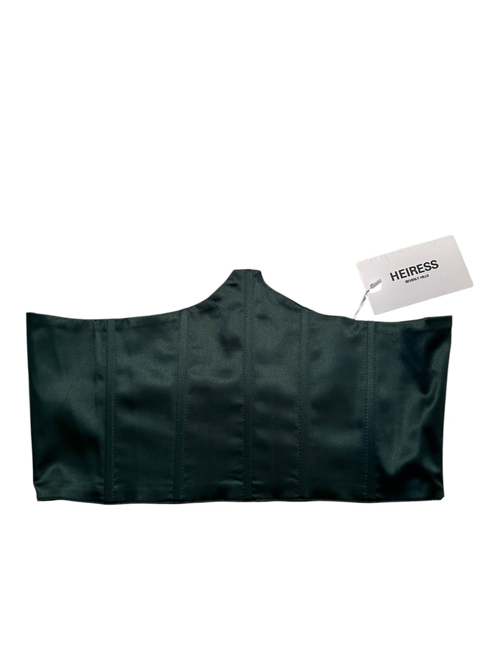 Heiress Beverly Hills Women's Size Small Waist Corset Top Dark Green Zip Back